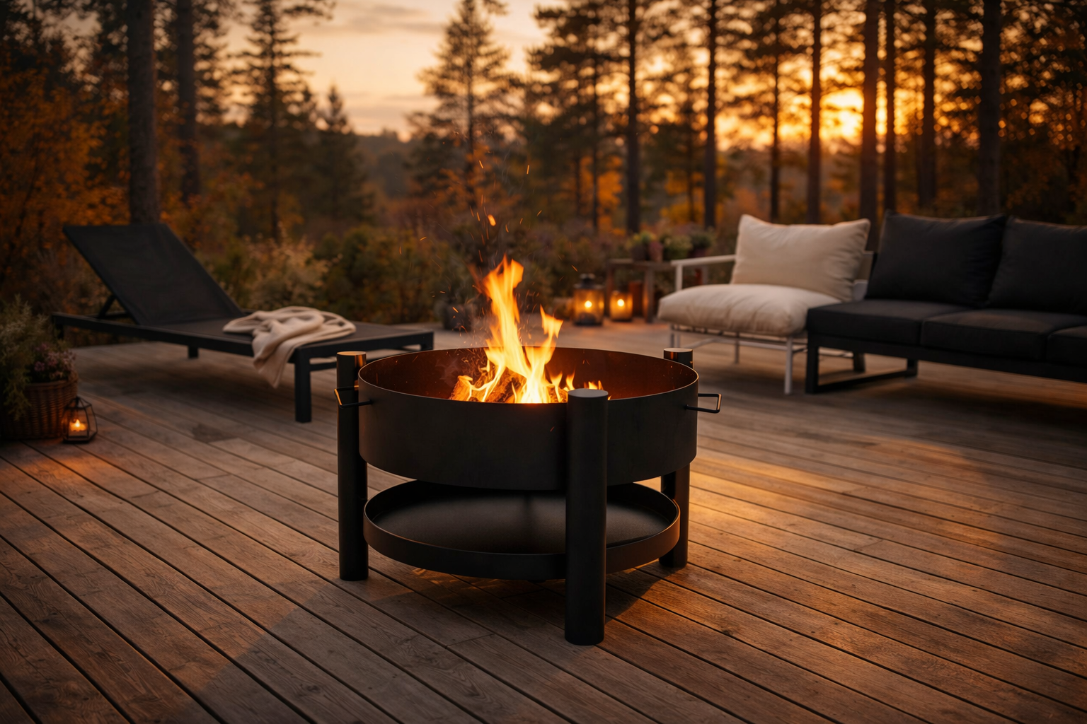 POHJOLA GARDEN Ulkotulisija 60 x 60 x 52 cm, musta