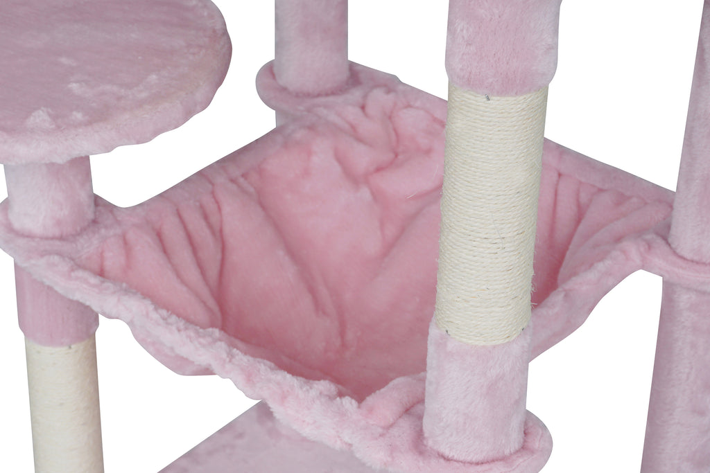 POHJOLAN LEMMIKKITARVIKE Kissan kiipeily-/raapimispuu 143 cm, Pinkki