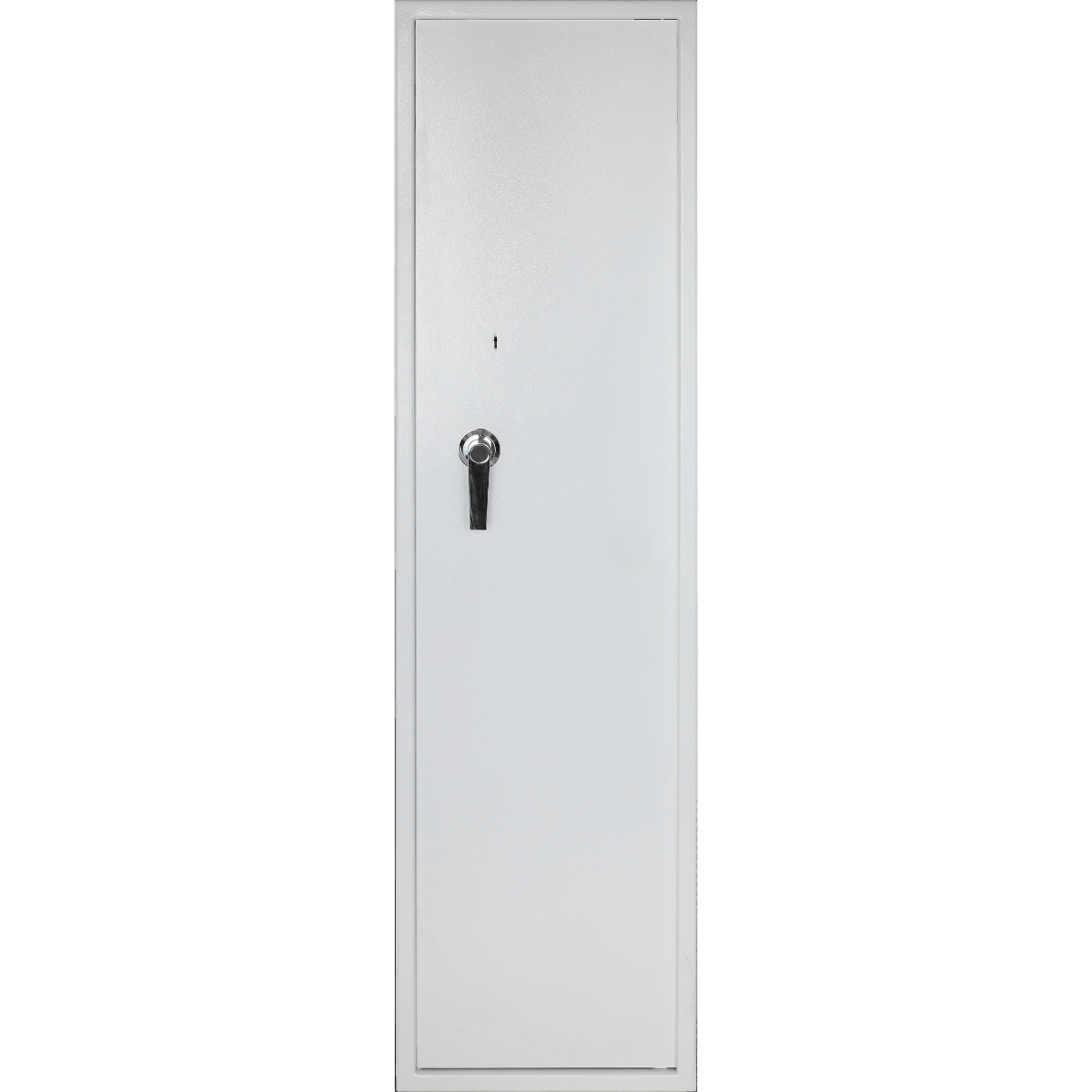 Asekaappi 7 aseelle EN 14450 – ammuslokero, 159 x 41 x 50 cm, valkoinen