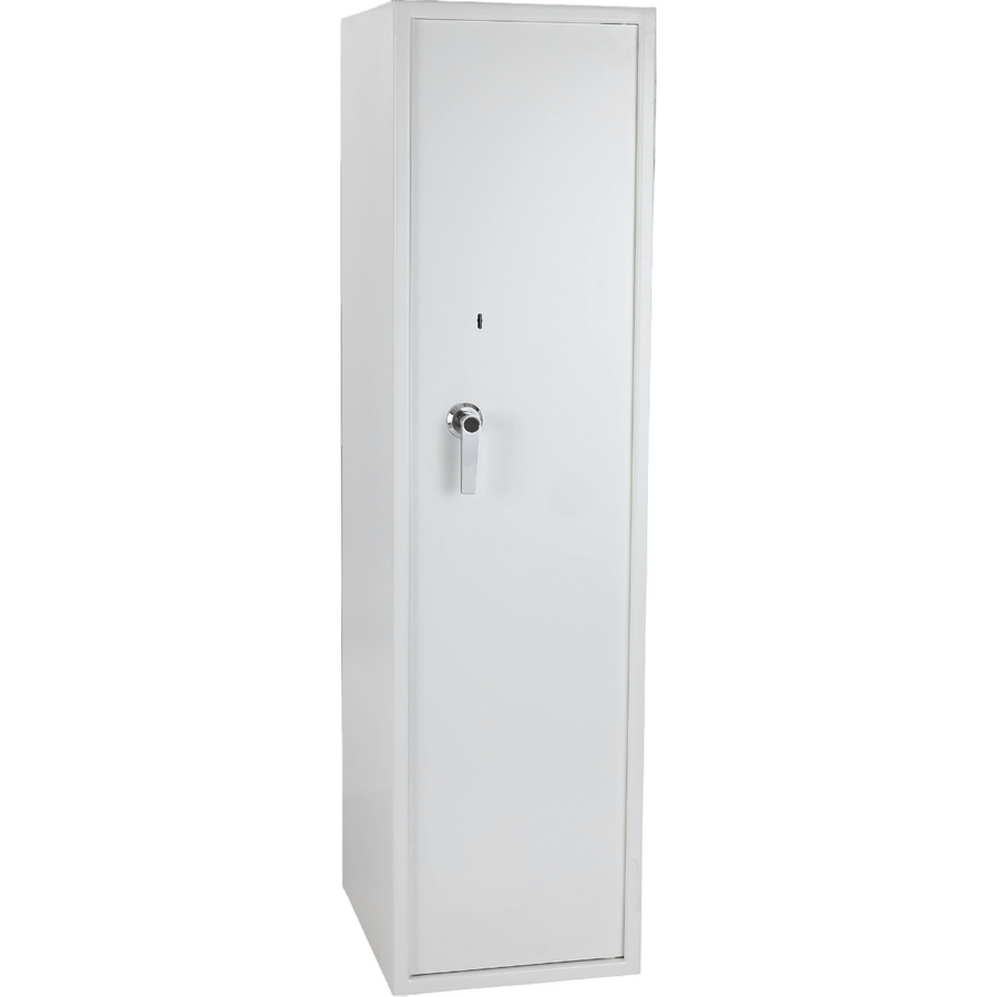 Vapenskåp för 7 vapen EN 14450 – ammunfack, 159 x 41 x 50 cm, vitt