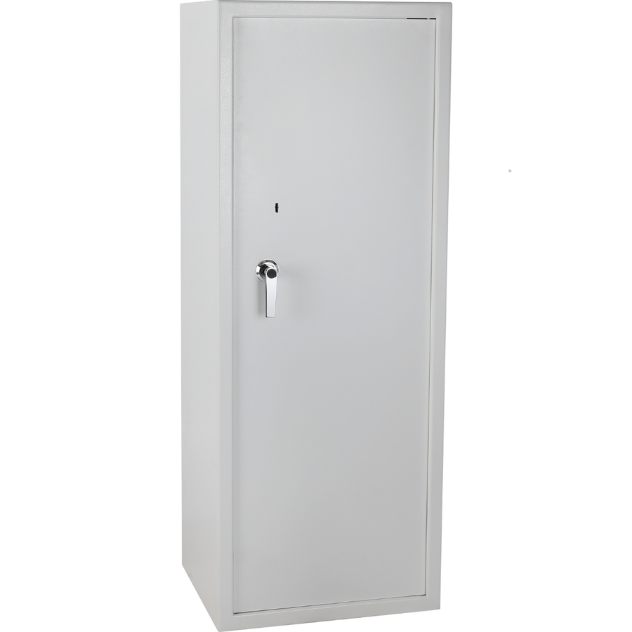 Asekaappi 7+3 aseelle EN 14450 – lukittava yläkaappi, 159 x 60 x 50 cm, valkoinen