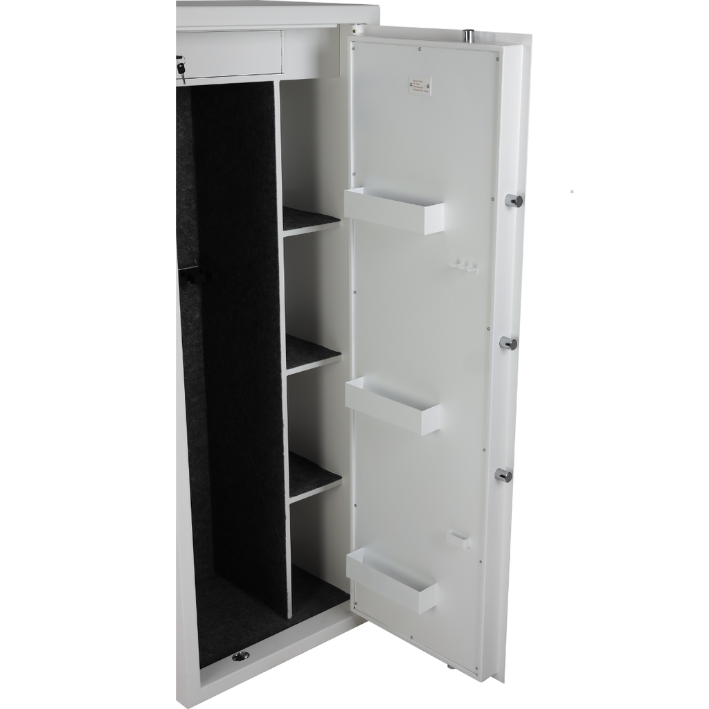 Verv Nordic Vapenskåp 7+3 för vapen EN 14450, 159x60x50cm, Vit