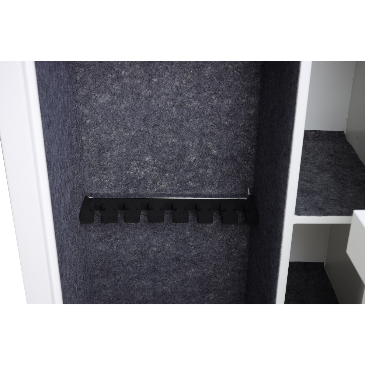 Vapenskåp för 7+3 vapen EN 14450 – låsbart överskåp, 159 x 60 x 50 cm, vitt