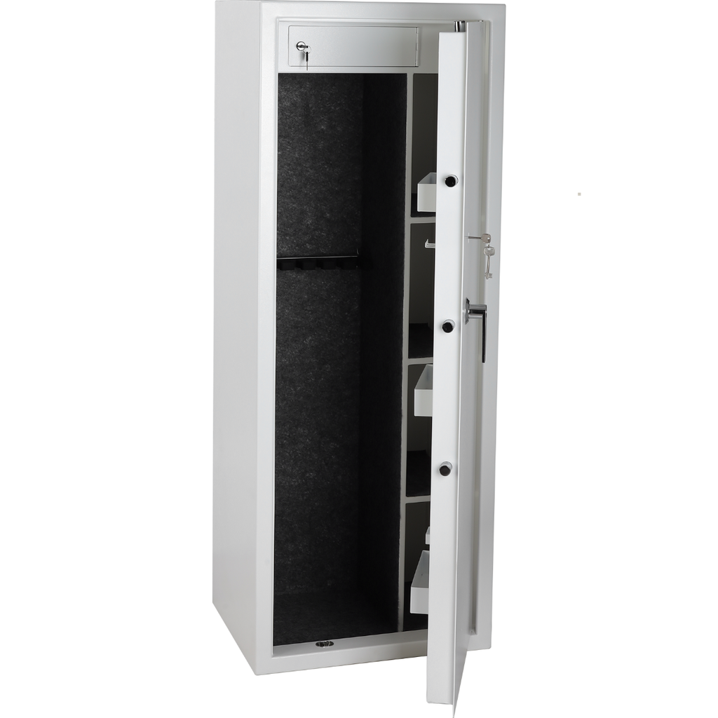 Verv Nordic Vapenskåp 7+3 för vapen EN 14450, 159x60x50cm, Vit