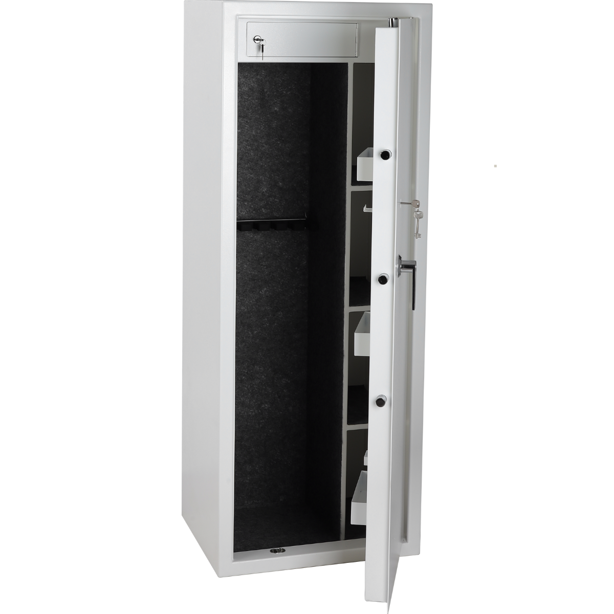 POHJOLAN URHEILUTARVIKE Asekaappi 7+3 Aseelle EN 14450, 159x60x50cm, Valkoinen