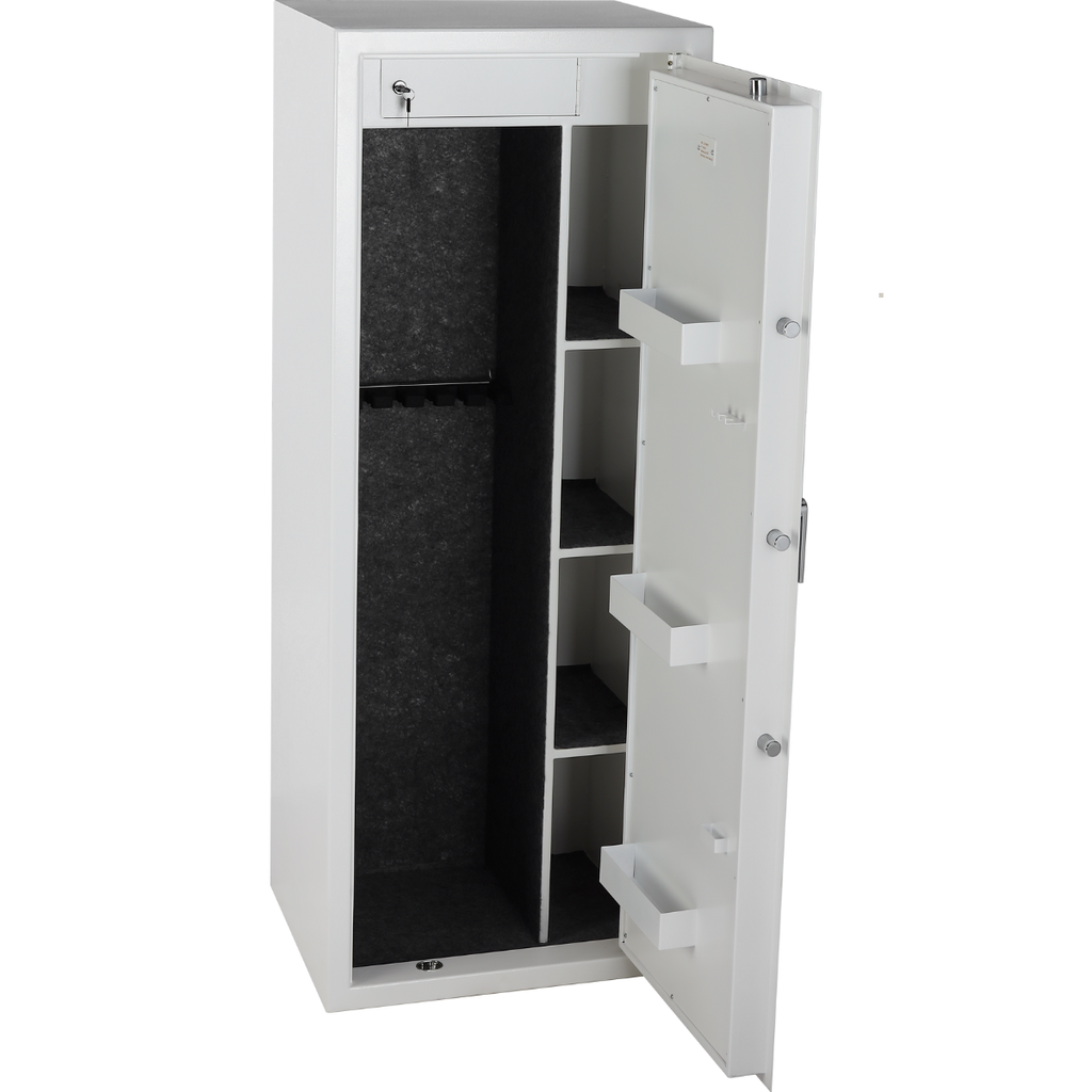 Verv Nordic Vapenskåp 7+3 för vapen EN 14450, 159x60x50cm, Vit
