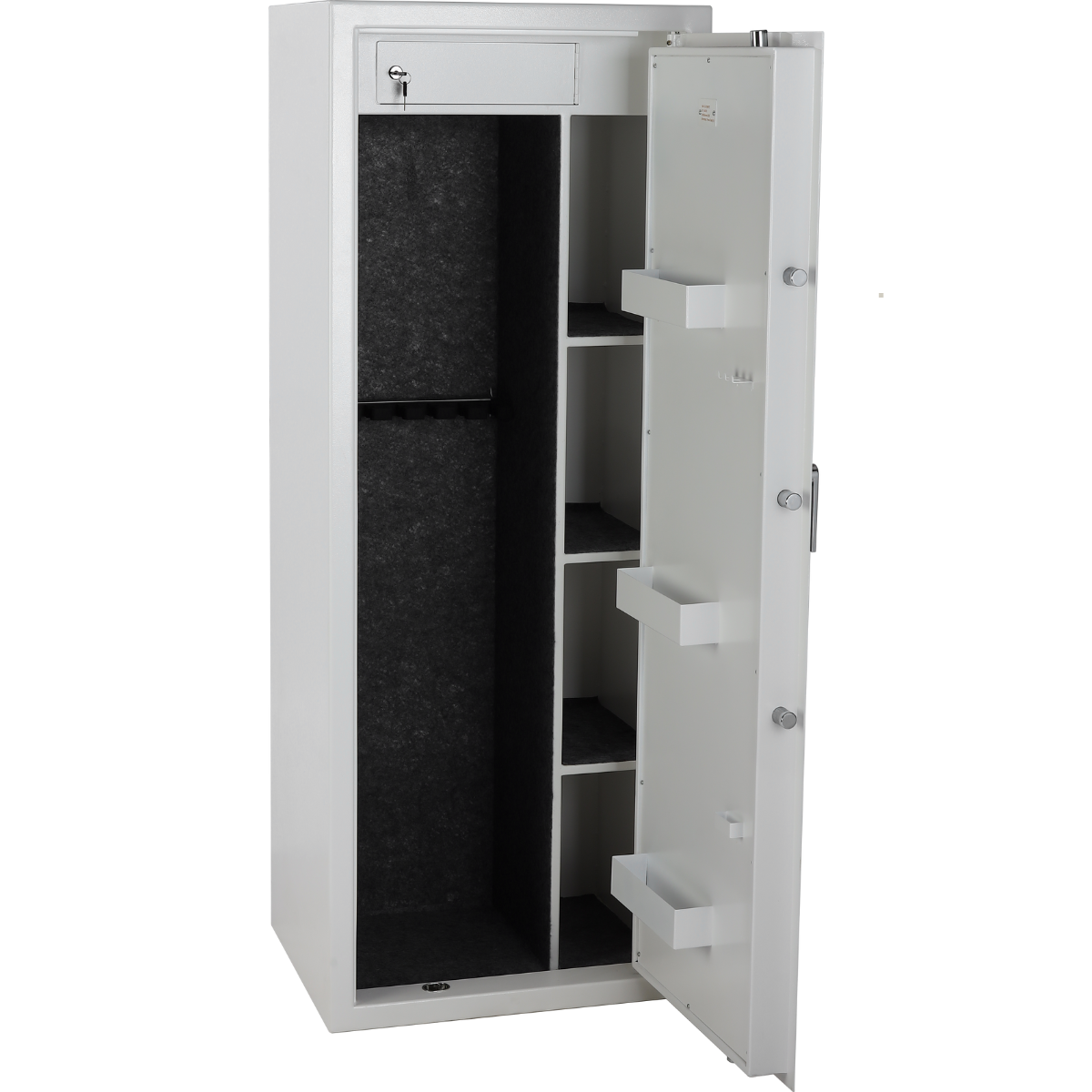 POHJOLAN URHEILUTARVIKE Asekaappi 7+3 Aseelle EN 14450, 159x60x50cm, Valkoinen