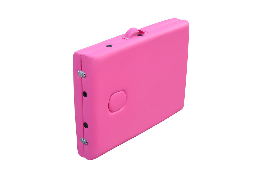 Pohjolan Urheilutarvike OUTLET! Kokoontaitettava Hierontapöytä Premium Alu 2V, 195x70cm, Pinkki