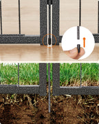 Feandrea utomhusinhägnad, DIY-lekhage, 8 nätpaneler, vardera 77 x 80 cm, 2 L-formade spärrar, bärbar, för inomhus- och utomhusbruk, för mycket stora husdjur utan halsband, grå