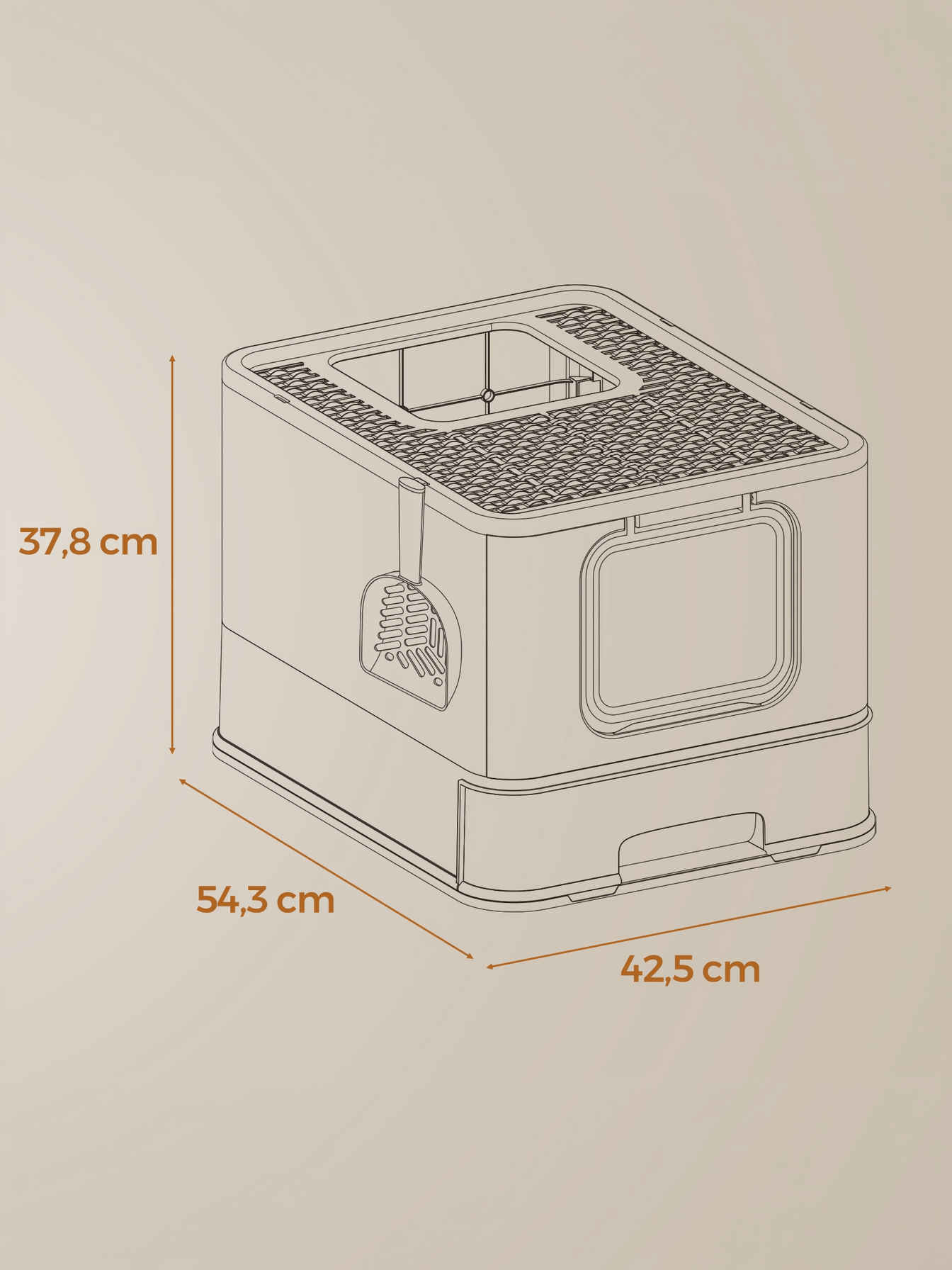 FEANDREA kissanvessa, kannella, kissoille jopa 15 kg, kauranvärinen, lämmin harmaa