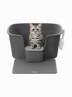 Feandrea kattlåda, extra stor, för hushåll med flera katter, med höga sidor, kattmatta, förvaringslåda och skopa, för stora katter, skiffergrå