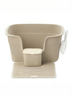 Feandrea kissanhiekkalaatikko, erittäin suuri laatikko korkeilla reunoilla, mukana hiekanerottelulevy, säilytyslaatikko ja lapio, suurille kissoille, cappuccinobeige