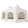 Pagoda festtält 4,4 x 6 m – 240 g/m² tyg, PVC-fönster, vitt
