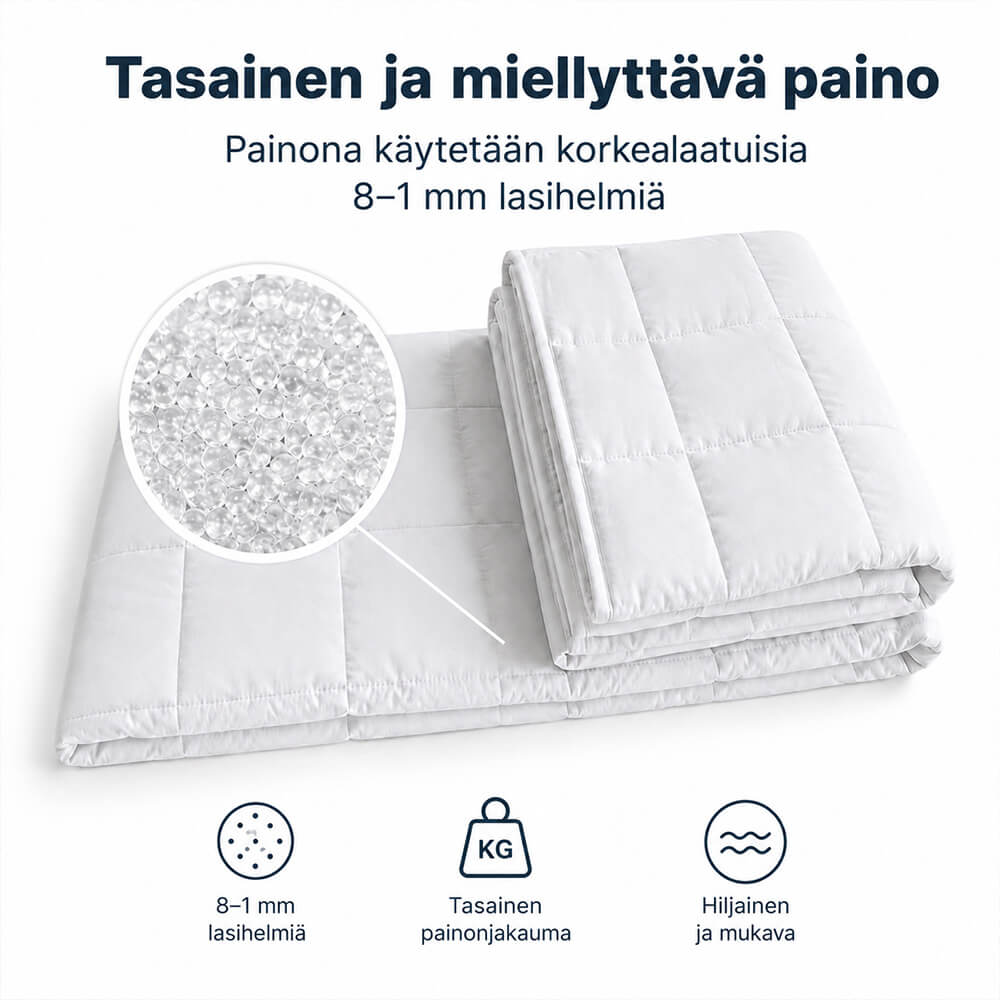 Painopeitto 5 kg 150 × 200 – valkoinen, 7-kerroksinen