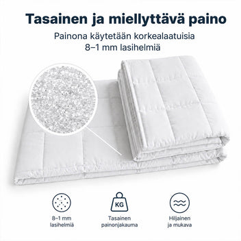 Tyngdtäcken 13 kg 150 × 200 cm – 7-lagers, vit
