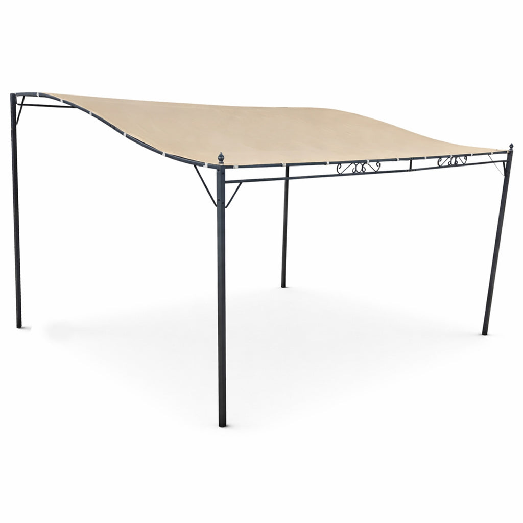 Paviljonki 3 x 4 m – aaltoileva katto, teräsrunko, 180 g polyesterikatos, beige