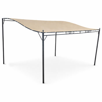 Paviljong 3 x 4 m – vågformad tak, stålram, 180 g polyesterduk, beige