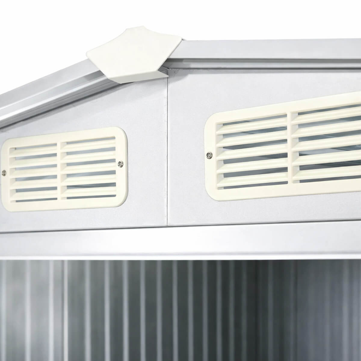 Pihavaja 8,8 m² – galvanoitu teräs, 96 x 154 cm liukuovet, sokkeli