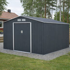 Pihavaja 8,8 m² – galvanoitu teräs, 96 x 154 cm liukuovet, sokkeli