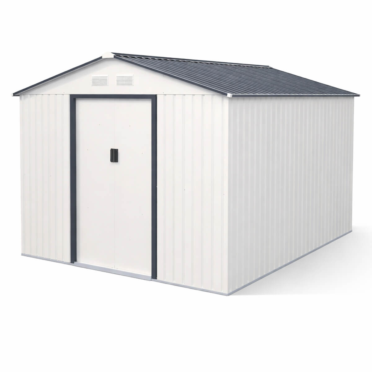 Pihavaja 8,8 m² – sinkitty teräs, liukuovet, sokkeli mukana