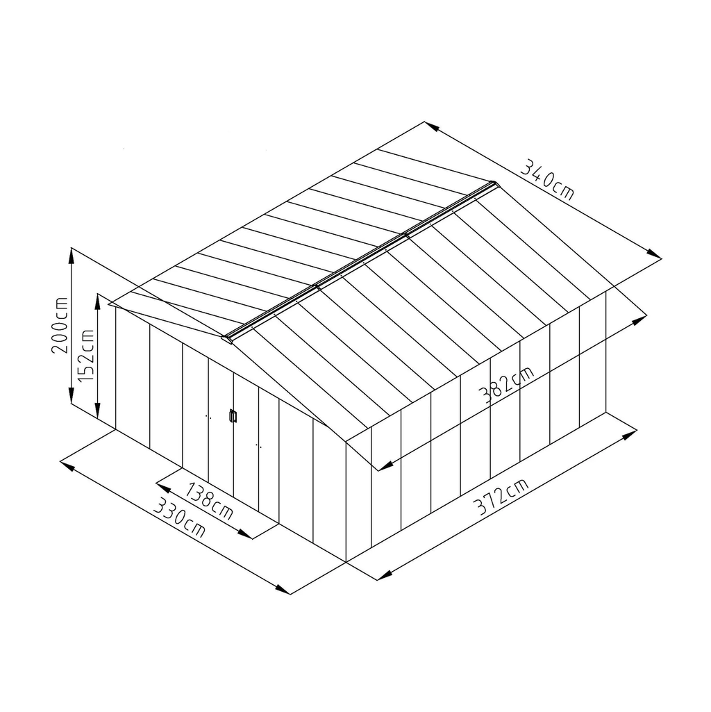 Trädgårdsskjul 12,99 m2 + bas
