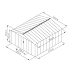 Trädgårdsskjul 12,99 m2 + bas