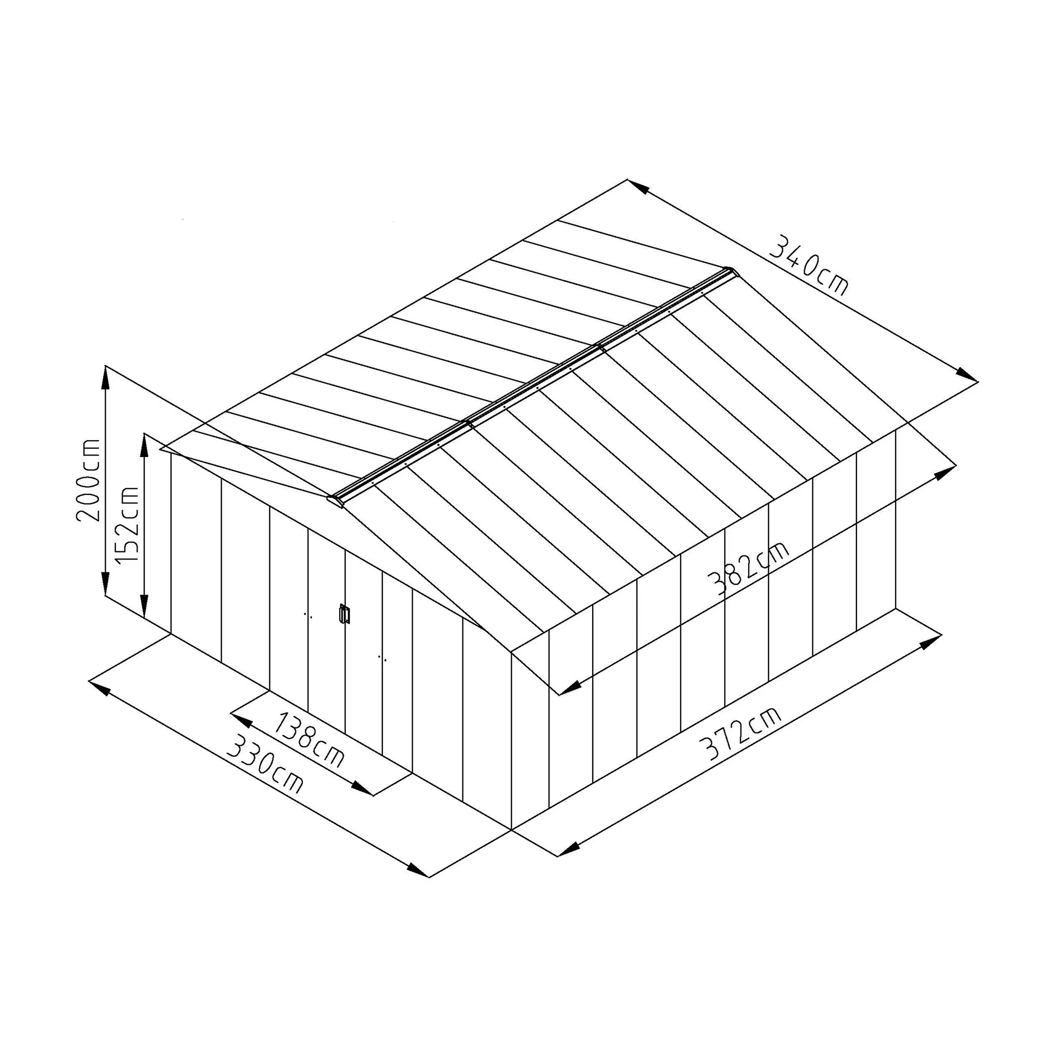 Trädgårdsskjul 12,99 m2 + bas