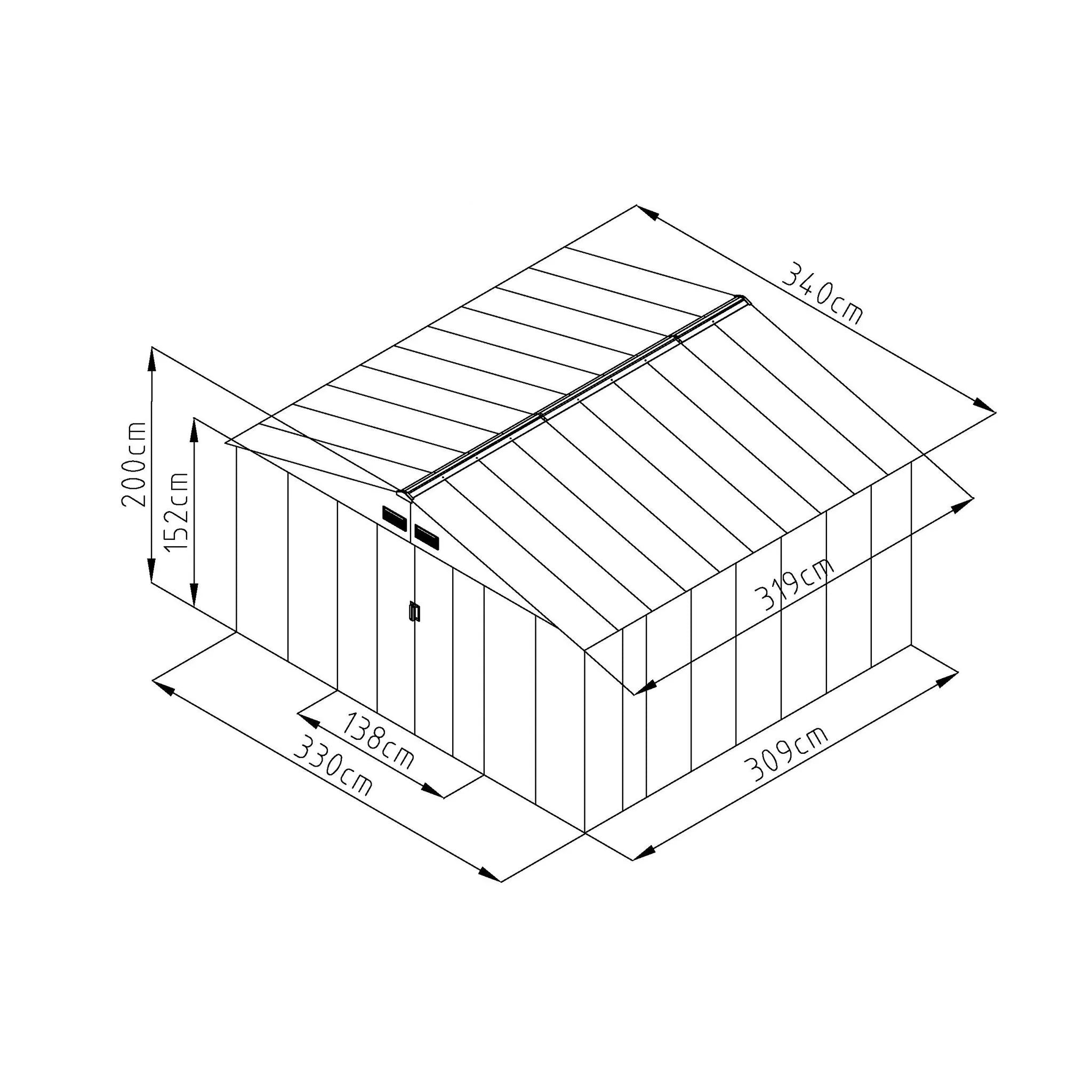 Pihavarasto 10.85M2 + Sokkeli
