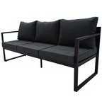 3-istuttava ulkosohva 190 cm – alumiinirunko, 8 cm tyynyt, harmaa