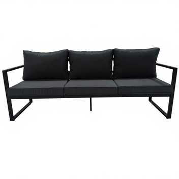 3-istuttava ulkosohva 190 cm – alumiinirunko, 8 cm tyynyt, harmaa