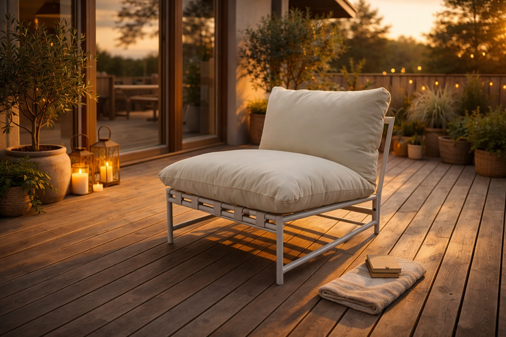 Pohjola Garden Aino Puutarhatuoli, Valkoinen/Beige