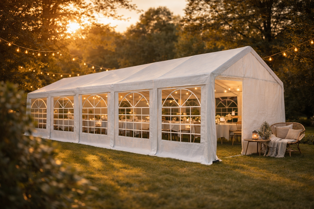 Pohjola Garden Juhlateltta Strong 4x10, Valkoinen