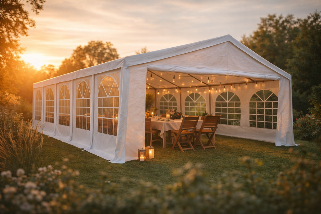 Lund & Leaf Party Tent Strong 6x10, vit