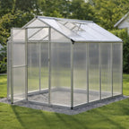 Växthus 4,6 m² – 4 mm cellplåt, aluminiumram, sockel och rännor