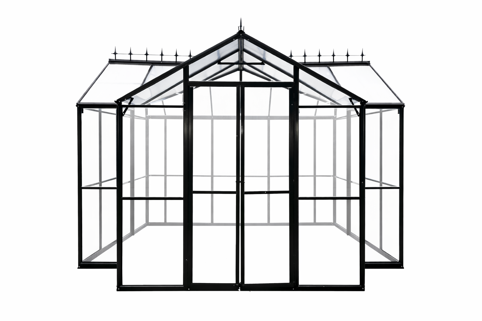 Pohjola Garden T-muotoinen Kasvihuone/Paviljonki, 369x305x252cm, Musta