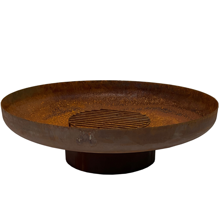 Ulkotulisija 100 cm – Corten-teräs, 40 cm grilliritilä, 30 cm korkeus