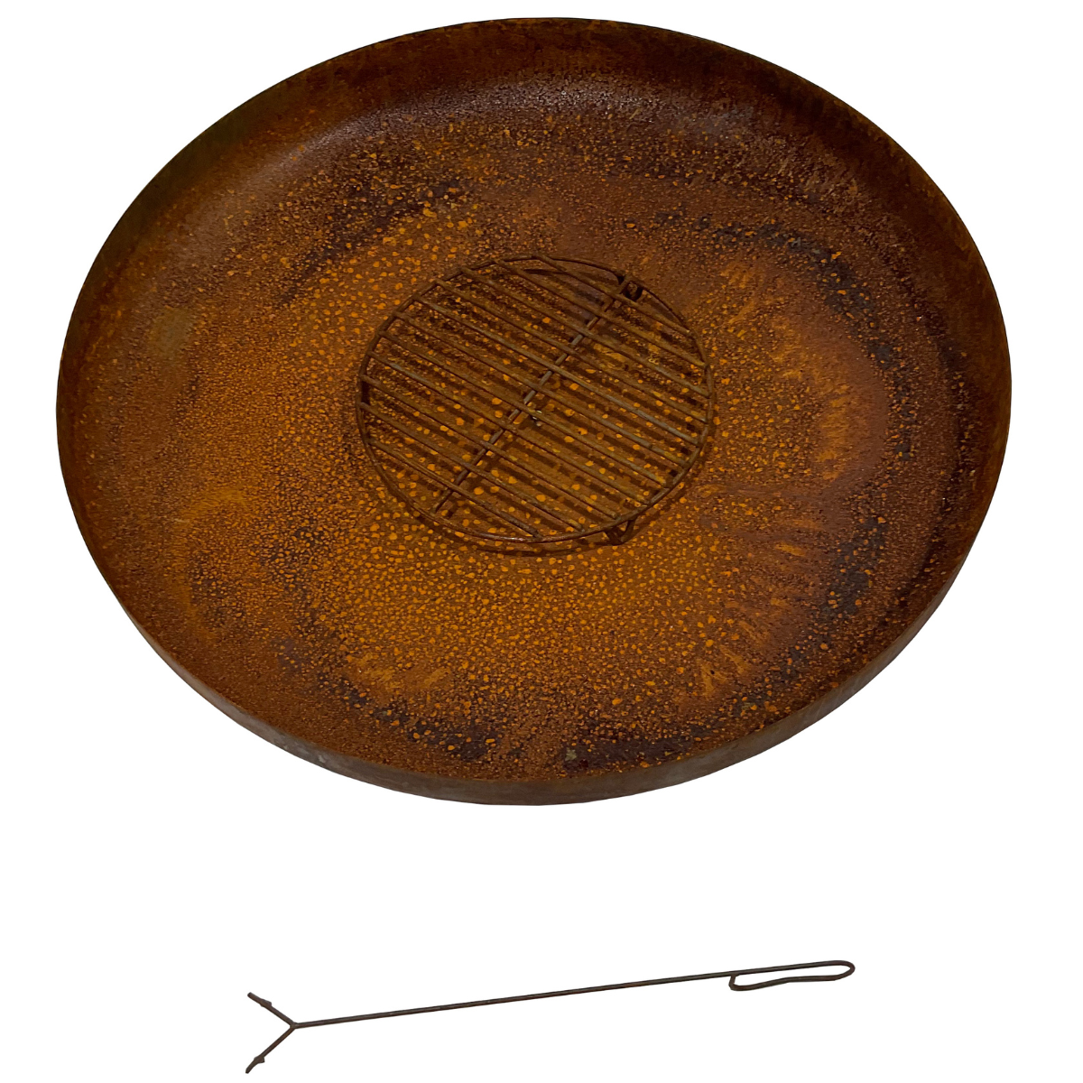 Ulkotulisija 100 cm – Corten-teräs, 40 cm grilliritilä, 30 cm korkeus