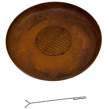 Ulkotulisija 100 cm – Corten-teräs, 40 cm grilliritilä, 30 cm korkeus