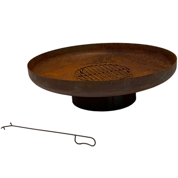 Ulkotulisija 100 cm – Corten-teräs, 40 cm grilliritilä, 30 cm korkeus
