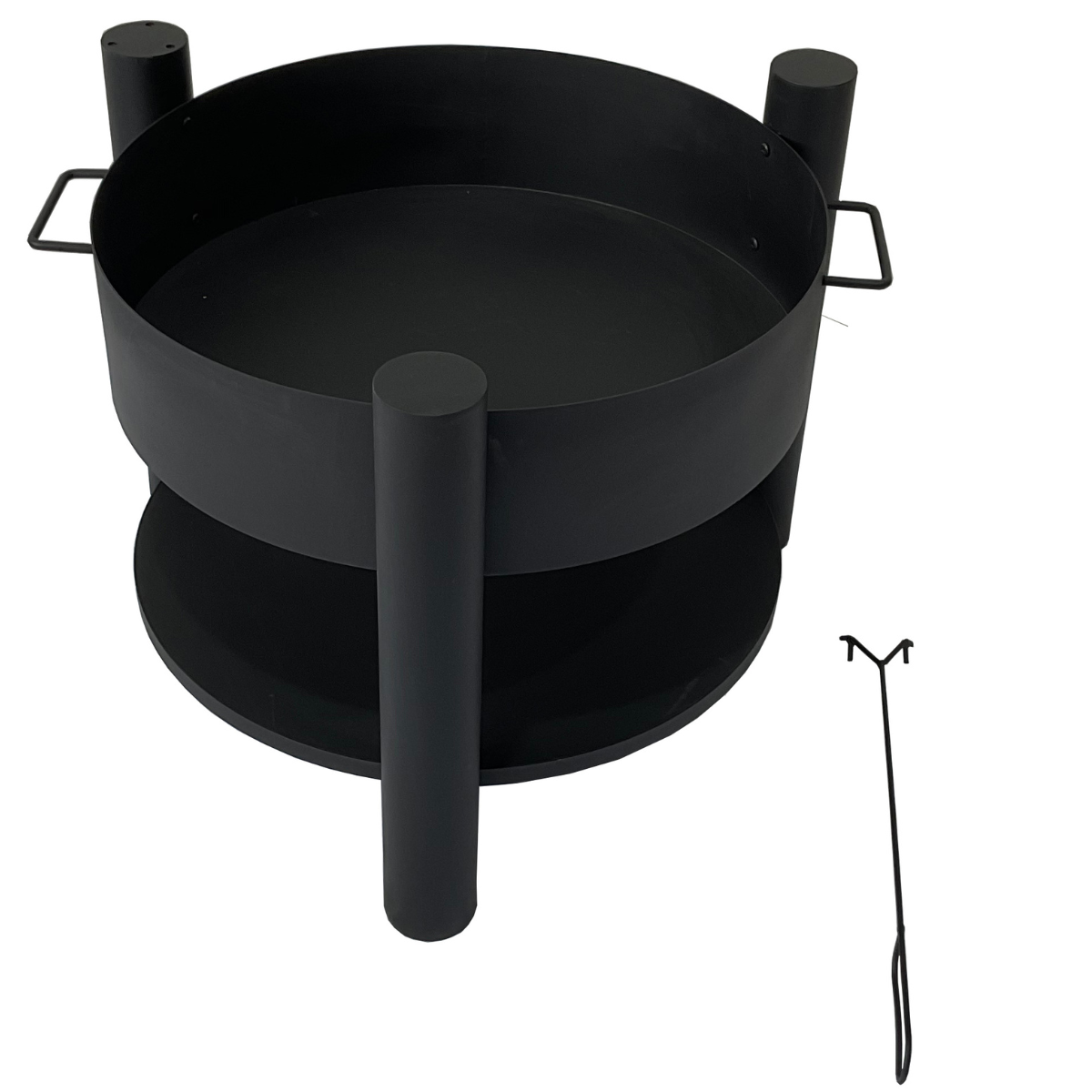 Utomhusbraskamin 60 cm – stålkonstruktion, 52 cm höjd, svart