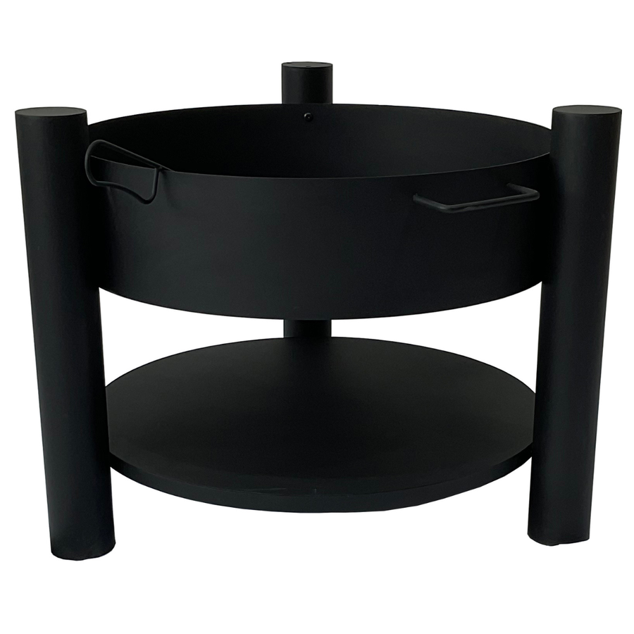 Utomhusbraskamin 60 cm – stålkonstruktion, 52 cm höjd, svart