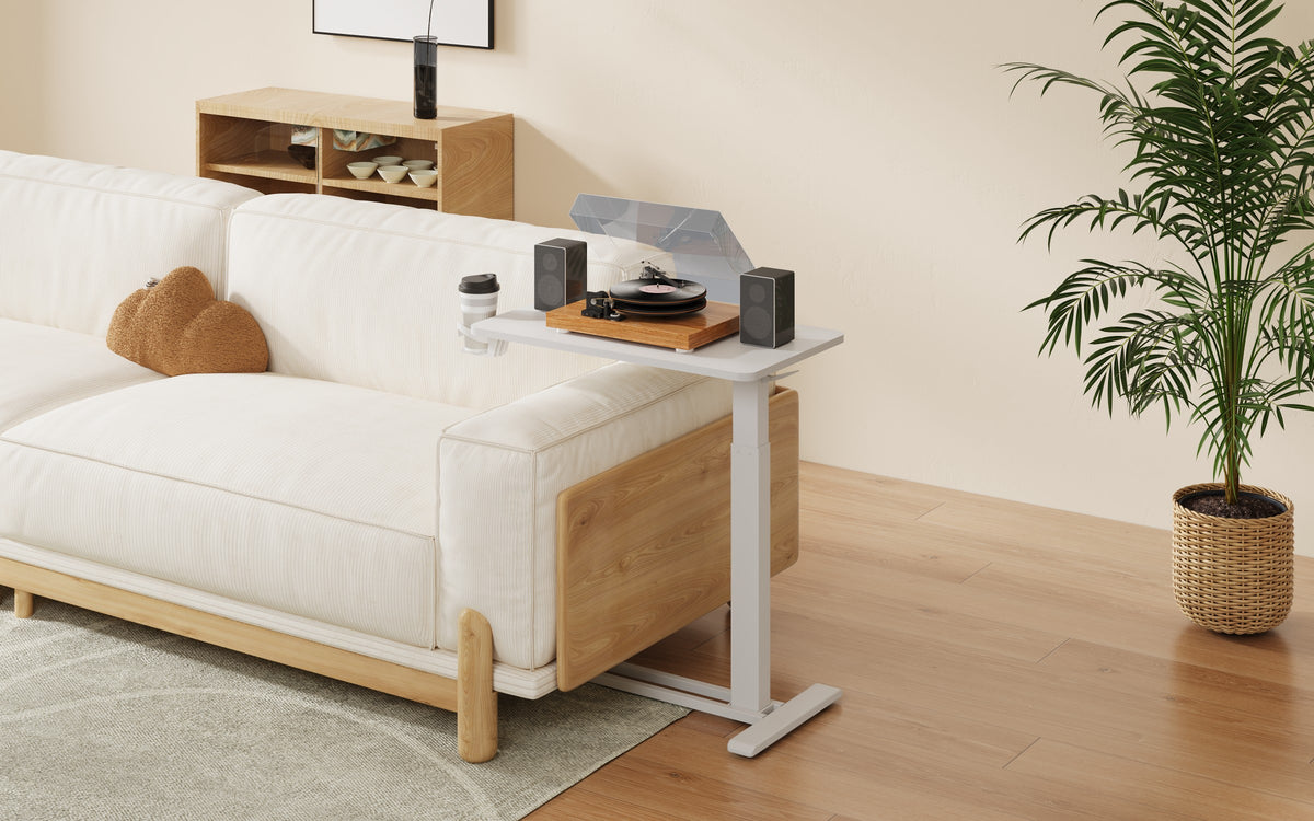 Flexispot justerbart sidobord 70 x 40 cm, vitt