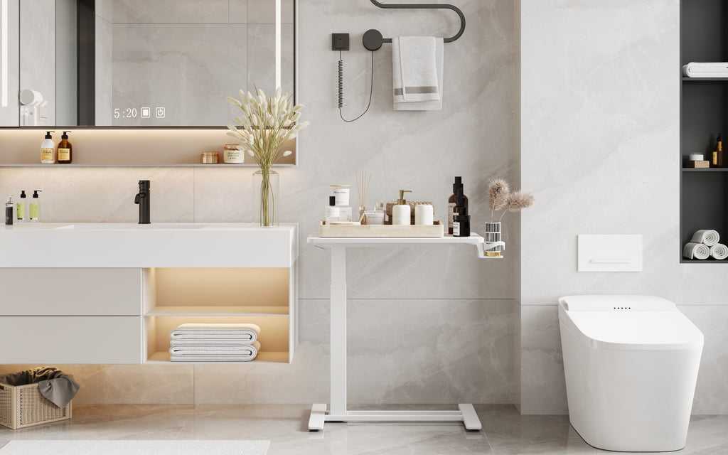 Flexispot Säädettävä Sivupöytä 70 x 40cm, Valkoinen