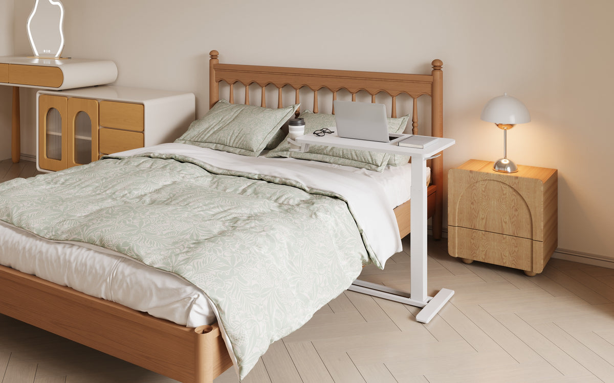 Flexispot justerbart sidobord 70 x 40 cm, vitt