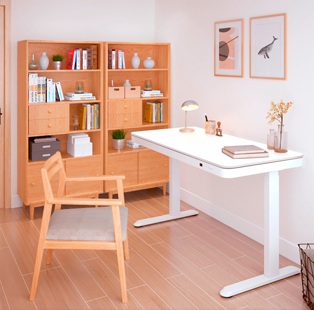 Pohjola Indoor Sähköpöytä 120 x 60cm laatikolla, Valkoinen