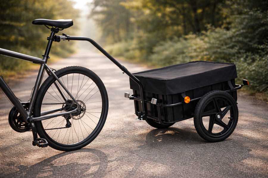 Polkupyörän peräkärry 70 l – 30/60 kg, 2-in-1, teräsrunko