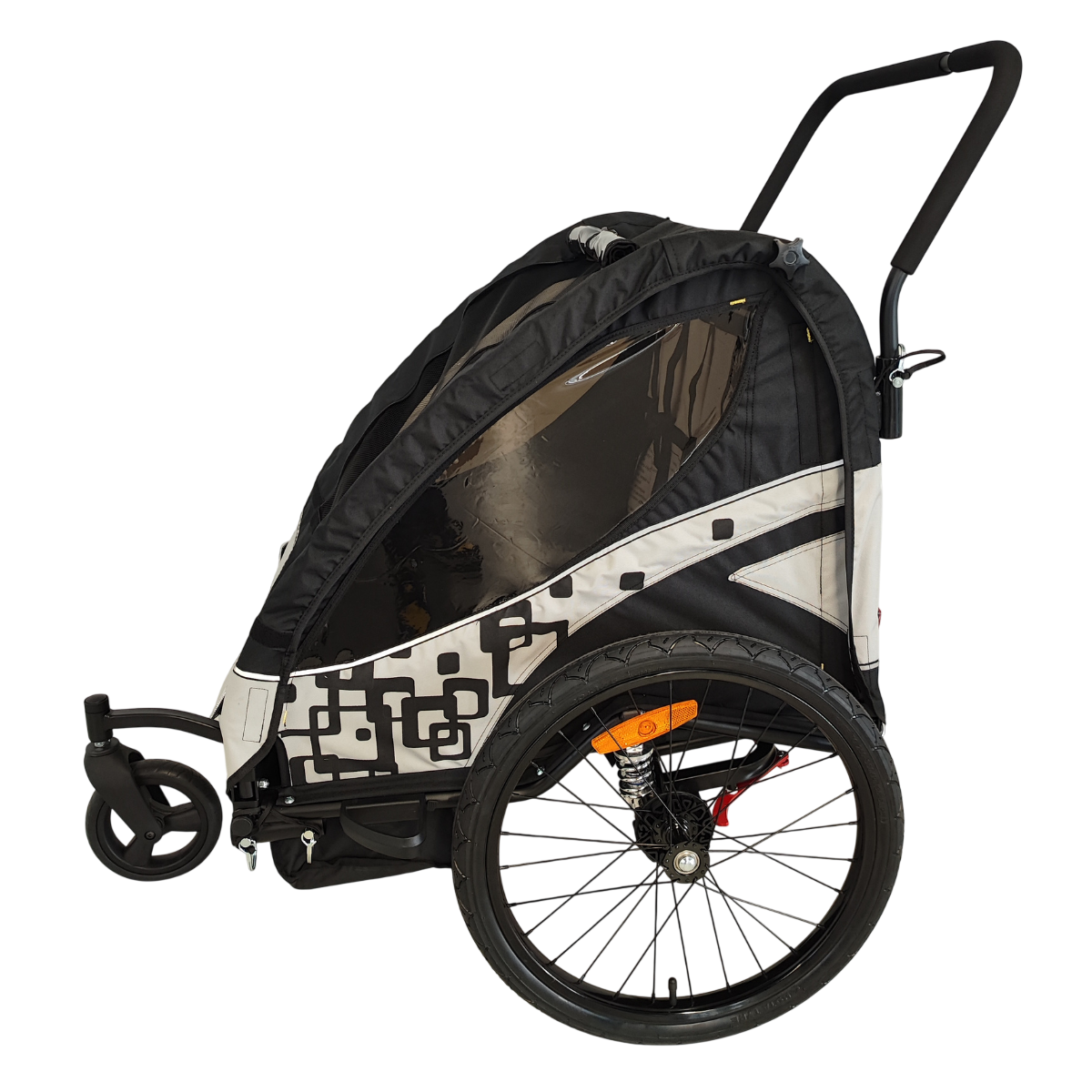 Pohjola Motors  Polkupyörän peräkärry 2-in-1 PACE Musta, 2 lapselle, Max. 40 kg