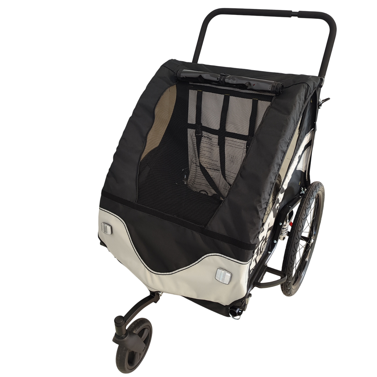 Pohjola Motors  Polkupyörän peräkärry 2-in-1 PACE Musta, 2 lapselle, Max. 40 kg