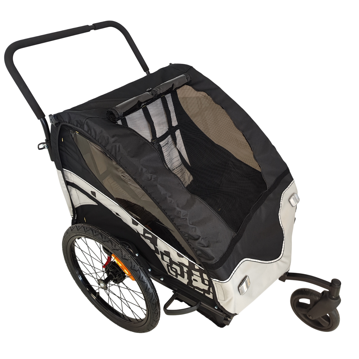 Pohjola Motors  Polkupyörän peräkärry 2-in-1 PACE Musta, 2 lapselle, Max. 40 kg