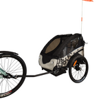 Pohjola Motors  Polkupyörän peräkärry 2-in-1 PACE Musta, 2 lapselle, Max. 40 kg